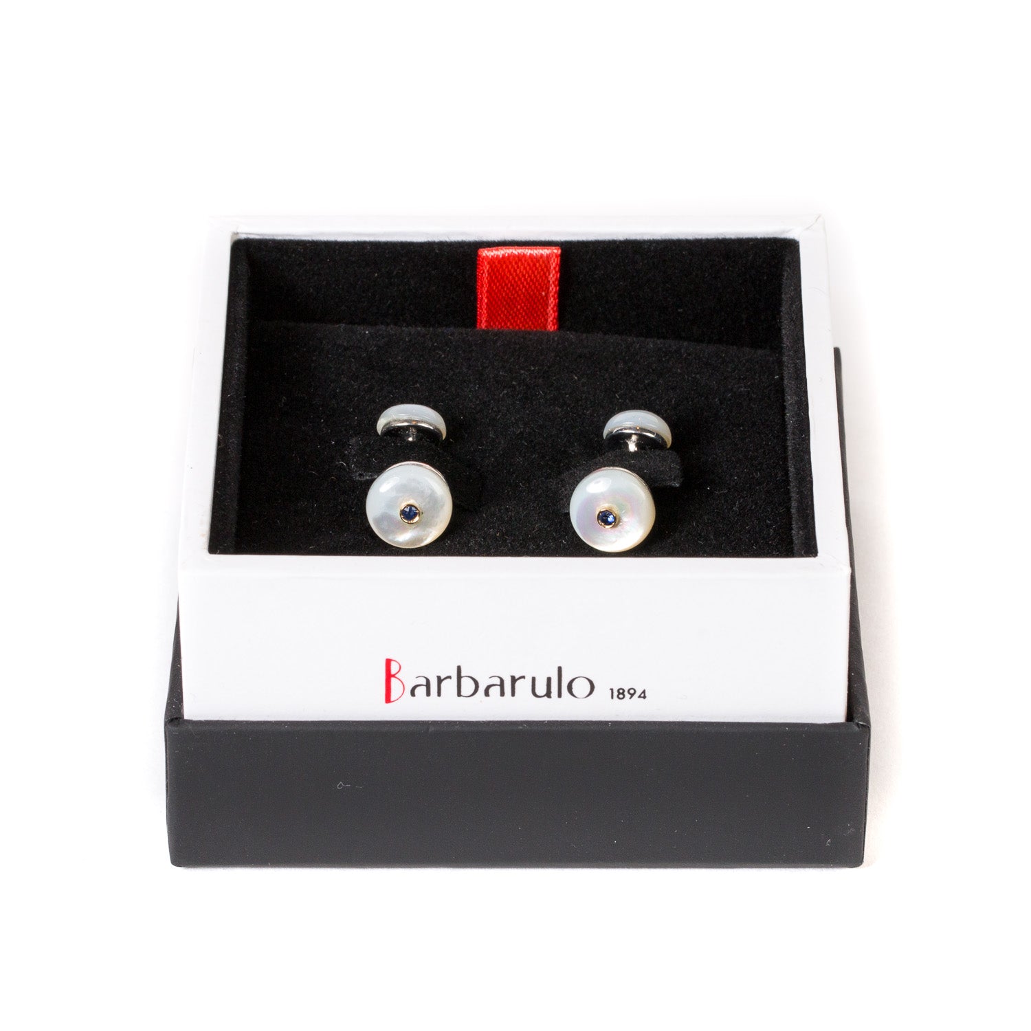 Manschettenknopf "Mother of Pearl" aus Sterling Silber - reine Handarbeit